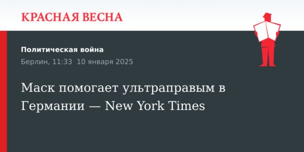 Илон Маск поддерживает ультраправую партию Альтернатива для Германии