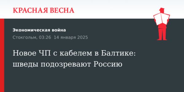 Повреждение подводного кабеля в Балтийском море привлекло внимание к безопасности региона