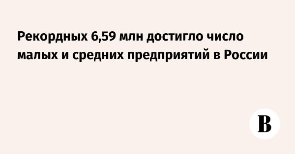 Рекордный рост числа малых и средних предприятий в России