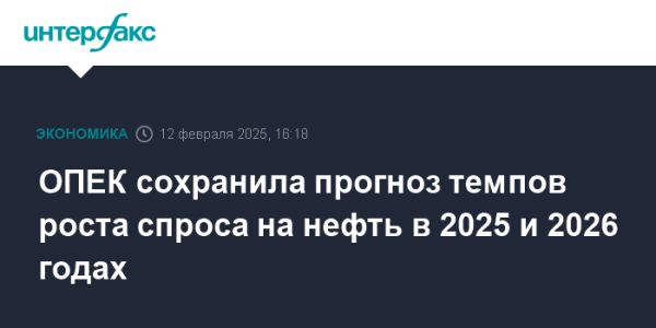 ОПЕК прогнозирует рост спроса на нефть до 106,63 миллиона баррелей в сутки к 2026 году