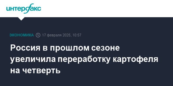 Рост переработки картофеля в России в сезоне 2023/24