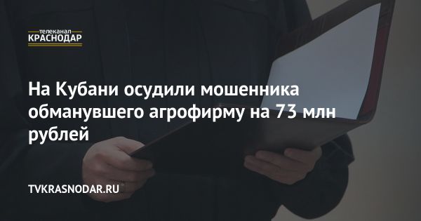 Юрист из Краснодара осужден за мошенничество на 73 миллиона рублей