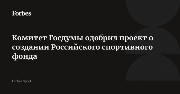 Создание Российского спортивного фонда для поддержки спорта