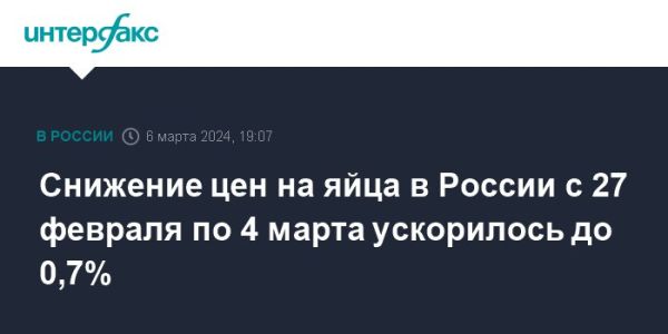 Динамика цен на продукты в России: яйца снова дешевеют