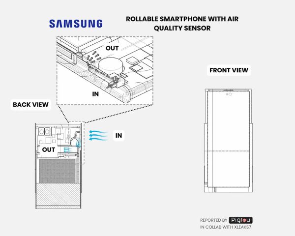 Samsung патентовала складной смартфон с датчиком воздуха