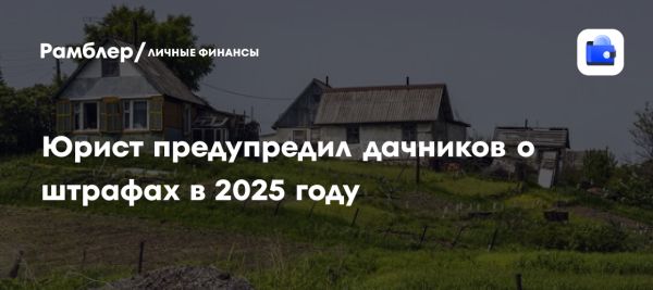 Новые штрафы за нарушения на дачных участках вступят в силу в 2025 году