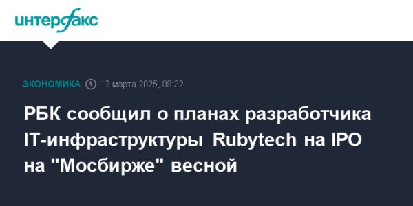 Rubytech планирует IPO на Московской бирже в 2025 году