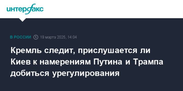 Кремль следит за реакцией Киева на мирные инициативы Путина и Трампа