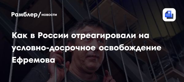 Условно-досрочное освобождение Михаила Ефремова по инициативе сына