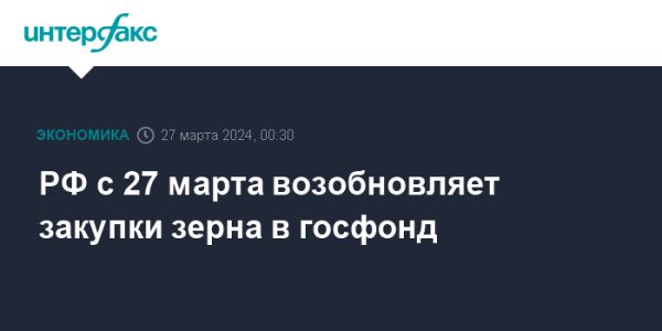 В России возобновляются закупки зерна на государственную биржу