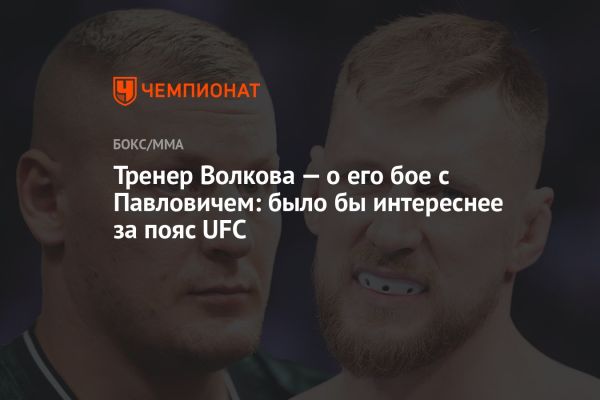 Тренер: Сергей Павлович vs Александр Волков - поединок за титул чемпиона UFC?