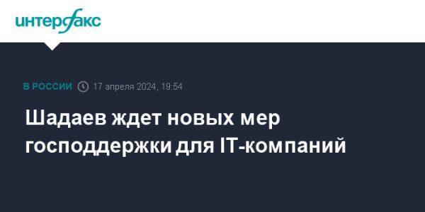 Новые меры господдержки для российских IT-разработчиков