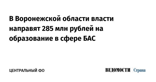 Воронежская область выделит 285 млн на развитие образования в области беспилотных систем