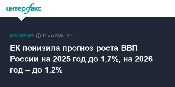 Прогноз экономического роста России на 2025 и 2026 годы