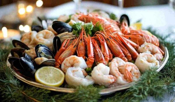 Оригинальные салаты из морепродуктов для новогоднего стола