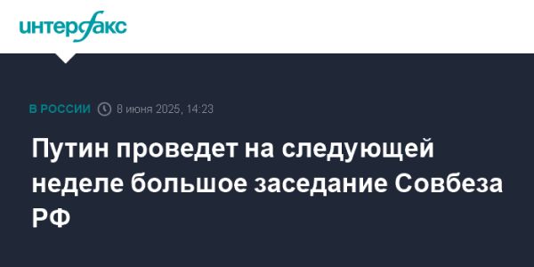 Предстоящие заседания Совета безопасности России и мероприятия Путина