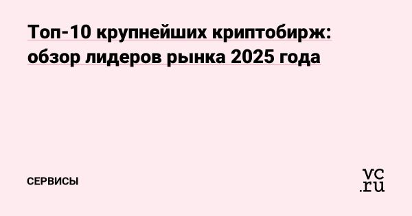 Криптобиржи 2025 года лучшие платформы для торговли