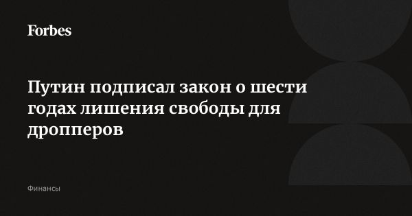 Введение уголовной ответственности для дропперов в России