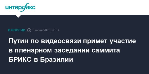 Путин примет участие в саммите БРИКС через видеосвязь