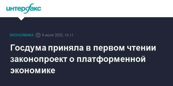 Госдума приняла законопроект о платформенной экономике