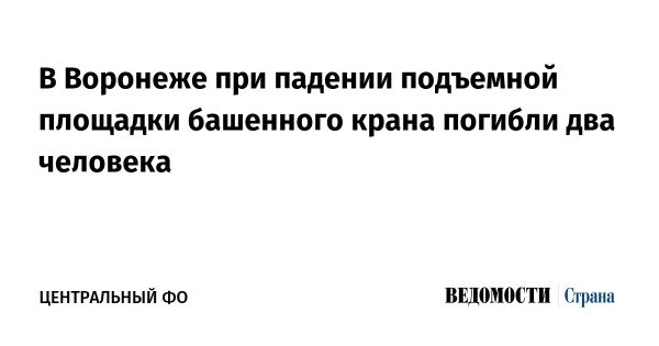 Трагедия на строительной площадке в Воронеже унесла жизни двух рабочих