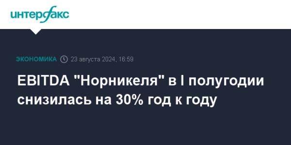 Финансовые результаты Норильского никеля за первое полугодие 2024 года