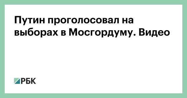 Путин проголосовал онлайн на выборах в Московскую городскую думу