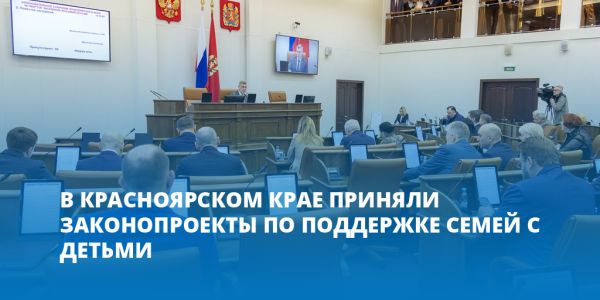 Новые законопроекты для поддержки многодетных семей в Красноярском крае