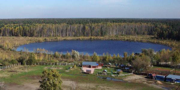 Уникальное озеро Бабошкино в Подмосковье с деревянным пляжем