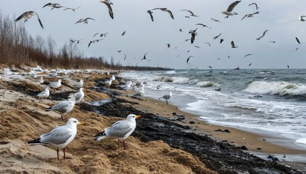 Спасение птиц в Анапе после утечки мазута